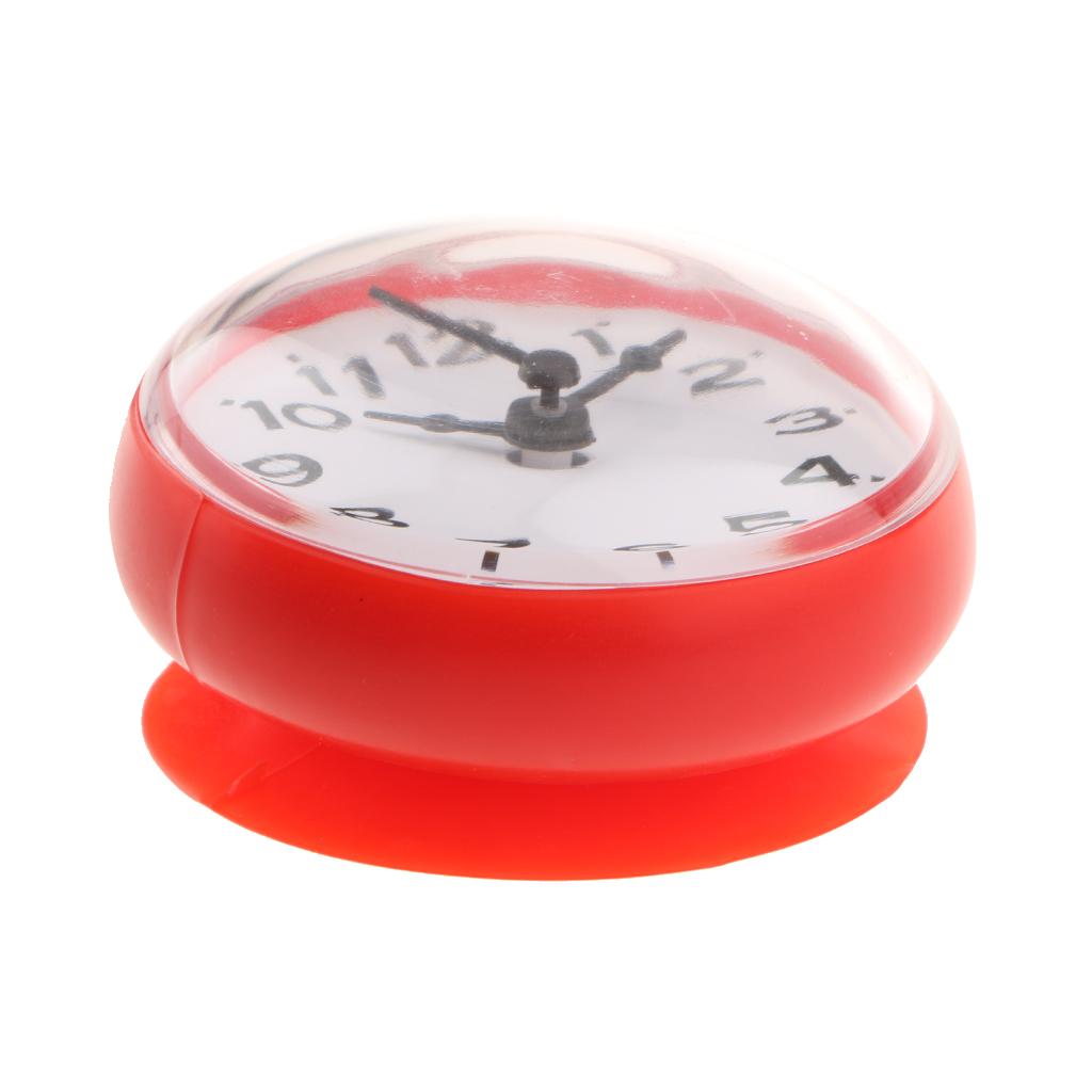 7.5cm Dia. Silicone Waterproof Clock for Kitchen Bathroom Bath