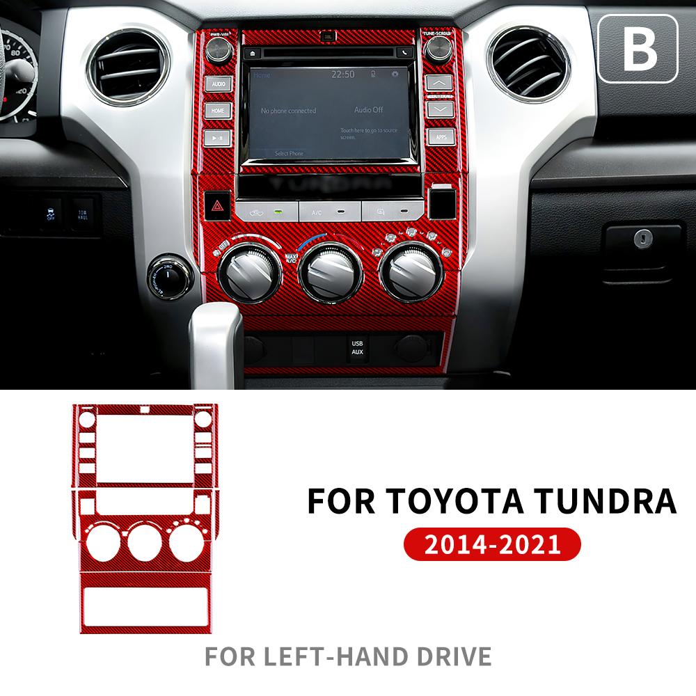 Real Carbon Fiber Sticker For Toyota Tundra 2014 2015 2016 2017 2018    Car Navigation Screen Panel Accessories