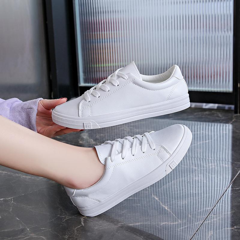 Fashion Desginer Women Sneakers Breathable Students Casual Sports Shoes Girl Flat Leather Pu White Shoes Woman Vulcanize Shoes