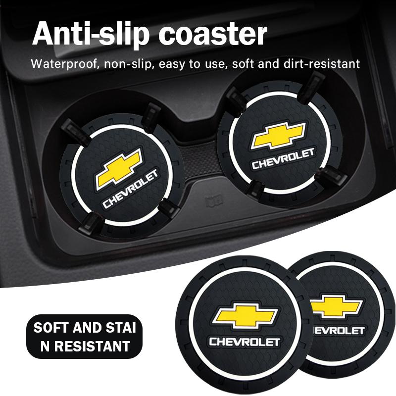 LQV4 Car Auto Water Cup Slot Non-Slip Mat Accessories For Chevrolet Silverado Impala Malibu Equinox Cruze Camaro Tahoe/Suburban Aveo