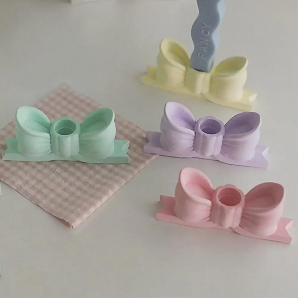 Candlestick Candle Holder Gypsum Bow Candles Candelabra Home Decorative Candle Wedding Dinning Birthday Gift Party Home Props