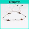 Cintura in Cotone e Canapa Stile Bohemien per Abbigliamento Casual da Vacanza con Perline di Legno e Chiusura con Laccio