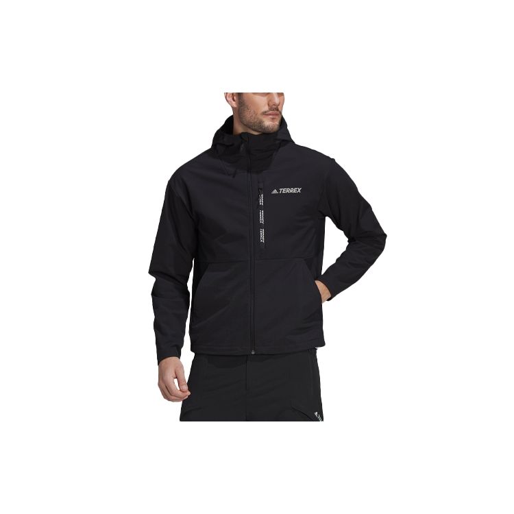 

Adidas Terrex Mtnlt Softshell куртка с капюшоном для занятий спортом на открытом воздухе мужские куртки черные GR9981 XS