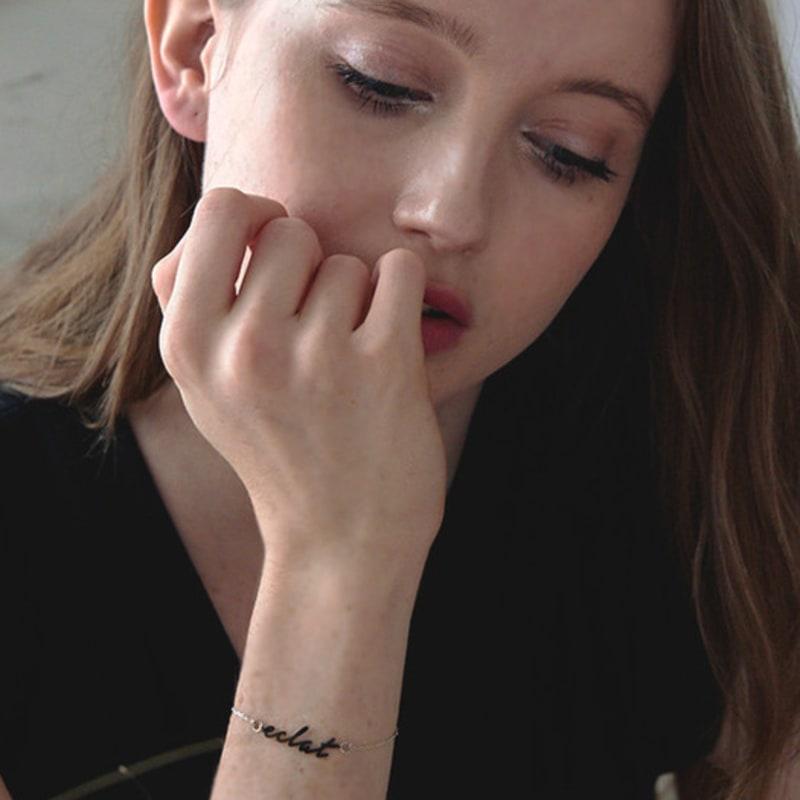 

eclat studio chic tattoo bracelet Rose Gold Chain Plate