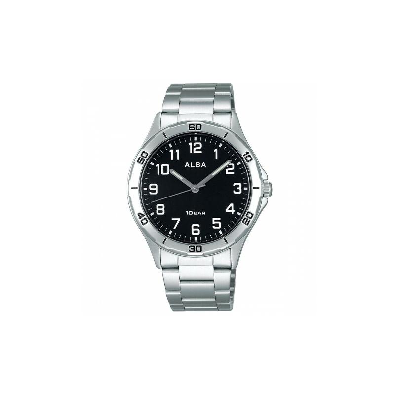 

SEIKO , waterproof depth 100m, Quartz, Steel Strap, , men s watch, black dial AQPK410 чёрный