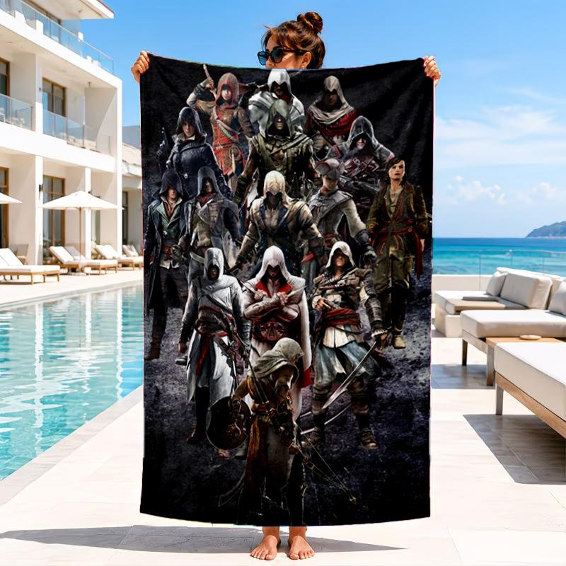 Assass Warrior Beach Towel, Microfiber Beach Towel, Perfect For Pool, Beach, Travel, Home Decor Beach Party Fan gifts