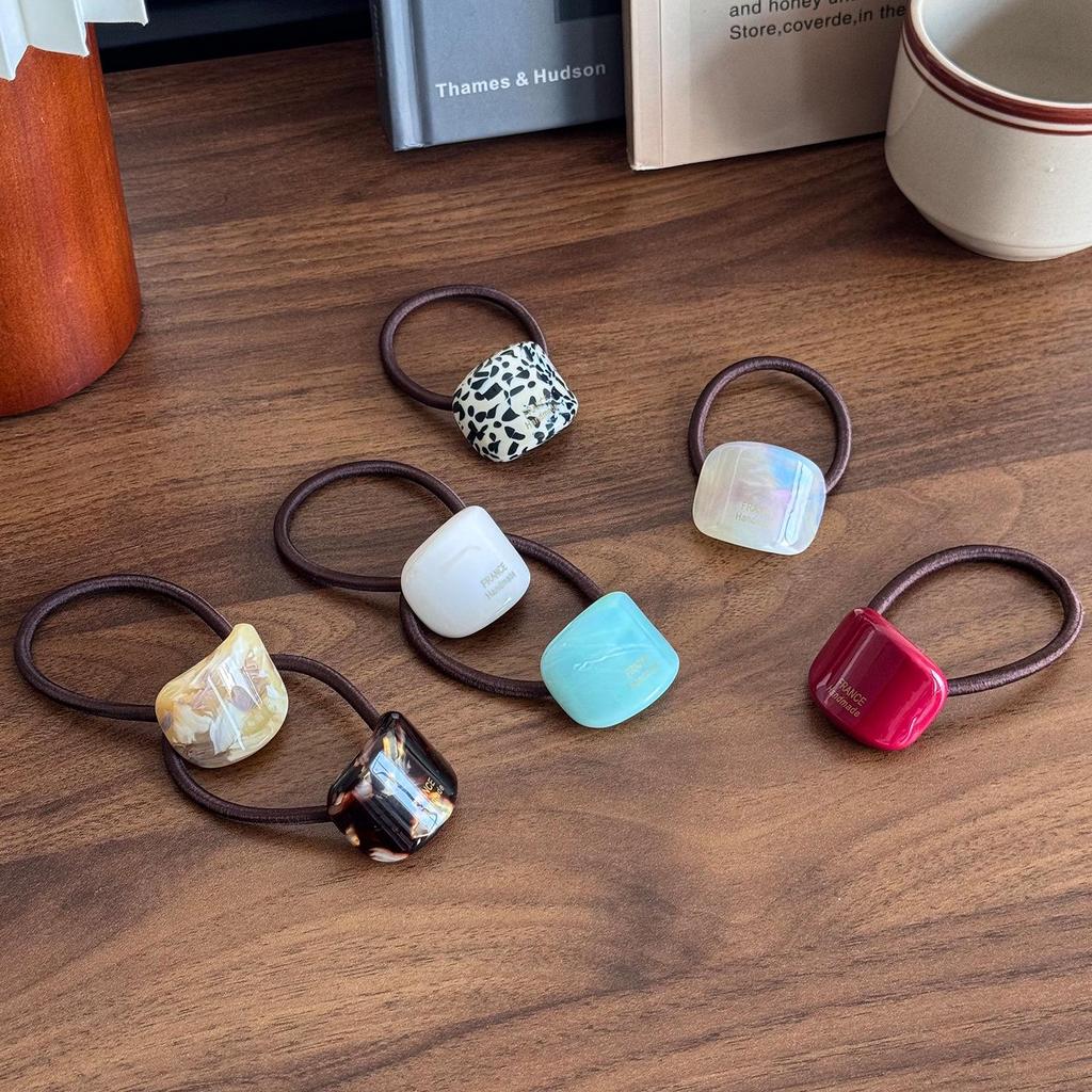 Korean Style Autumn/Winter Elegant Milk Tea Hair Tie - Traceless Acetate Rubber Band Ponytail Holder