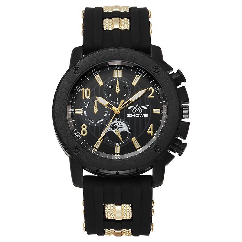 Men's Sporty Silicone Quartz Wristwatch – Versatile Cool Design for Students