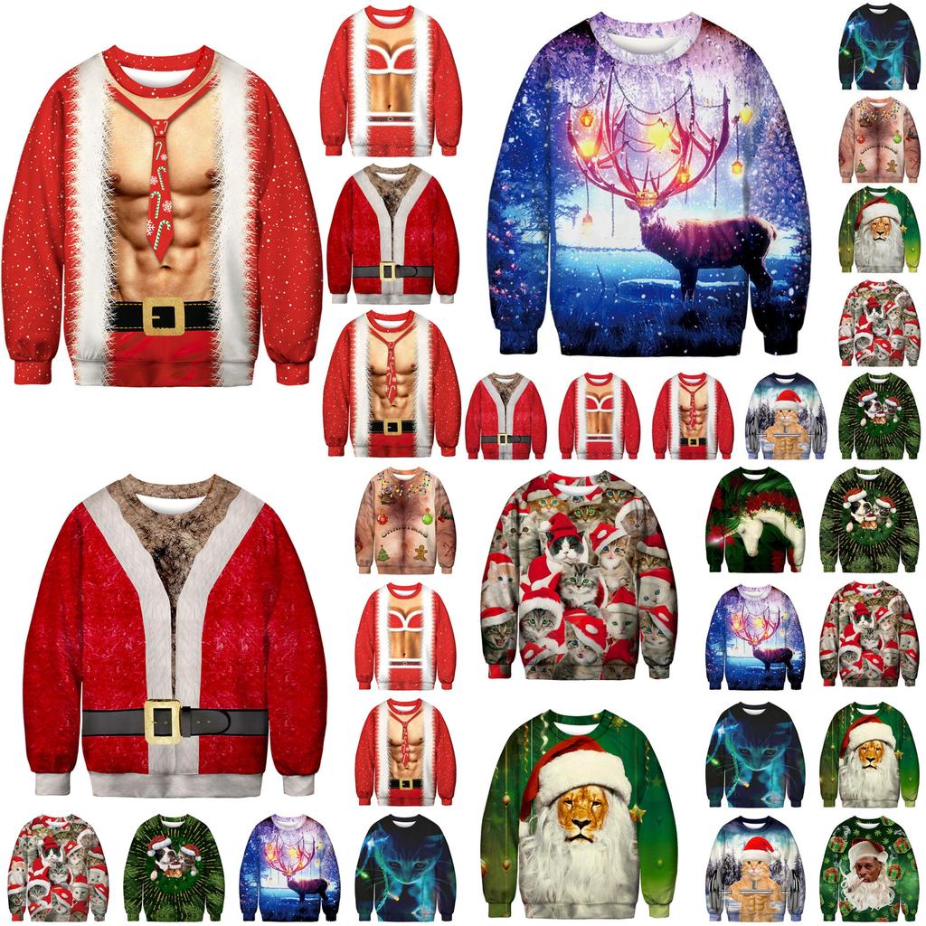 Festive Men's Christmas 3d Graphic Print Pullover Hoodie Sweatshirt With Soft Material