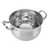24cm Stockpot 201 Stainless Steel Spill Proof Soup Pot with Dual Handle Lid Glass for Kitchen