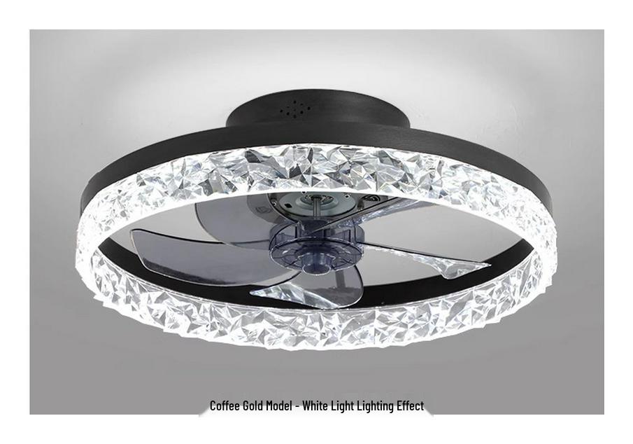 Large Wind Power Ceiling Fan with Light - Invisible Blades, Frequency Conversion for Living and Dining Rooms, Bedrooms