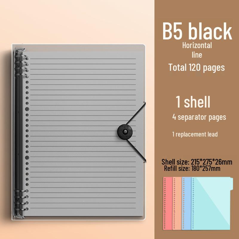 Comfortable B5 Loose-Leaf Notebook: Lined, Removable Binder, Simple Ins Style, Aesthetic Design, Ideal for Exams and High School Students.