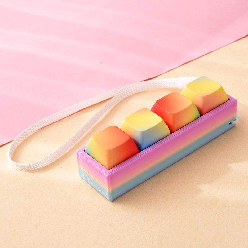 Portable Small Size Stress Relief Toy with Button Lanyard Pocket Fidget Toy for Anxiety Alleviation Commute Daily Use