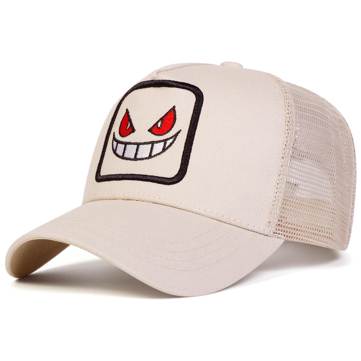 

Унисекс Бейсболка с вышивкой Злая улыбка, регулируемая сетчатая, Кепки для баскетбола, Летние уличные шляпы для отдыха, Дорожные аксессуары для женщин и мужчин хаки
