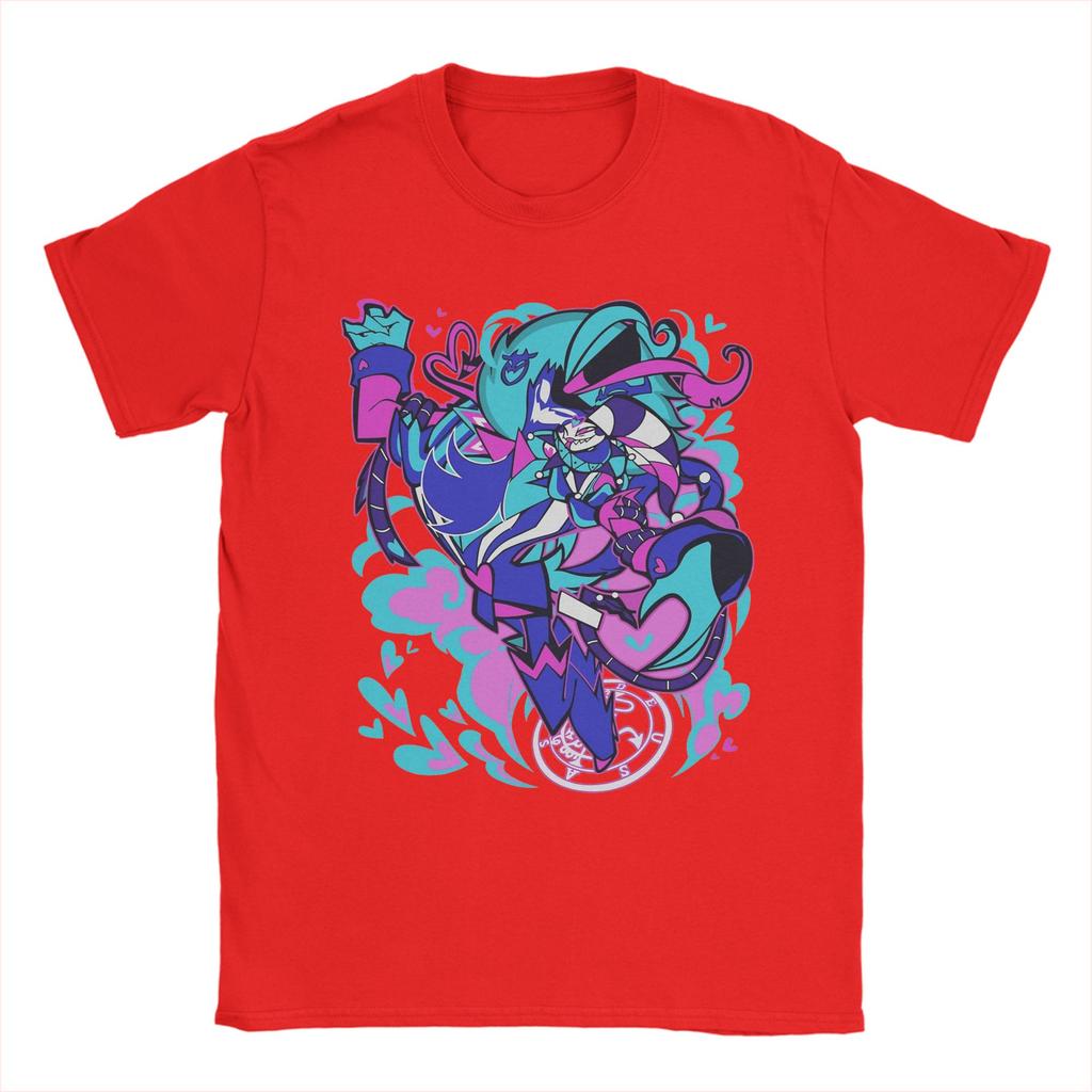 Men T-Shirt Ozzie X Fizzarolli Hazbins Hotels Vintage Pure Cotton Tee Shirt Short Sleeve  T Shirts O Neck Tops 4XL 5XL 6XL