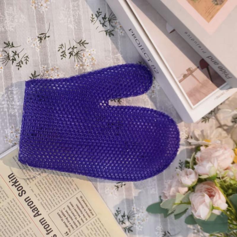 Honeycomb Exfoliating Shower Finger Caps Body Scrub Cleansing Bath Mitt Breathable Odorless Skin Care Tool Multi-Color