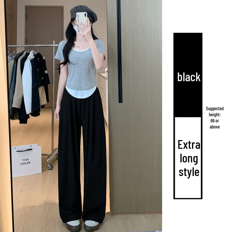 Yamamoto Blue High-Waisted Slimming Straight-Leg Textured Wide-Leg Pants 2025