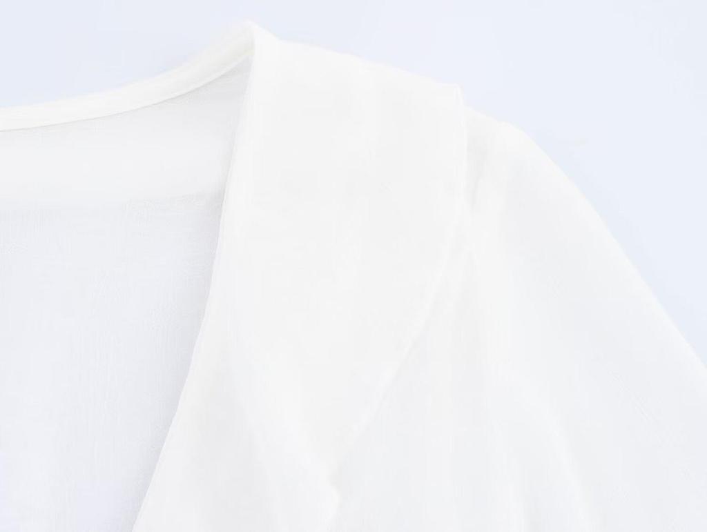 Spring 2025 Women's European & American Style Versatile V-neck Long Sleeve Shirt