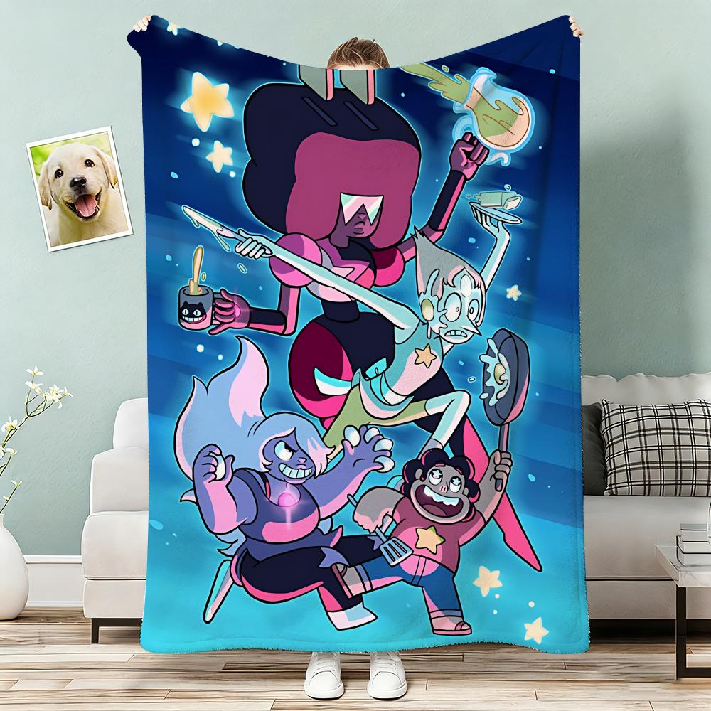 Steven Universe Retro Kraft Throw Lightweight G Flannel Blanket Soft Skinfriendly for Summer Cooling