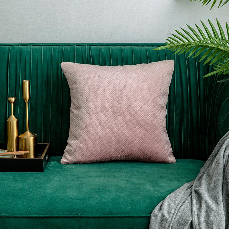 Solid Green Red Sofa Cushion Velvet Pillow Tender Comfortable Living Room Car Decoration 45x45cm Home Simple Daily All-Purpose