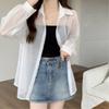 New Arrivals Open Run Women Sheer Loose Fit Shirt Black White