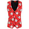 Men's 2022 Christmas One-Button Print Suit: Large Size Three-Piece for New Year