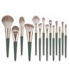 14-Piece Green Cloud Makeup Brush Set, Extra Large Powder Brush, Concealer Brush, Full Set for Students, Affordable High-Quality Portable Brushes