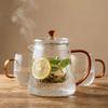 GLASS JUG TEA INFuser 1L WITH FILTER 2 GLASSES AMBER EAR