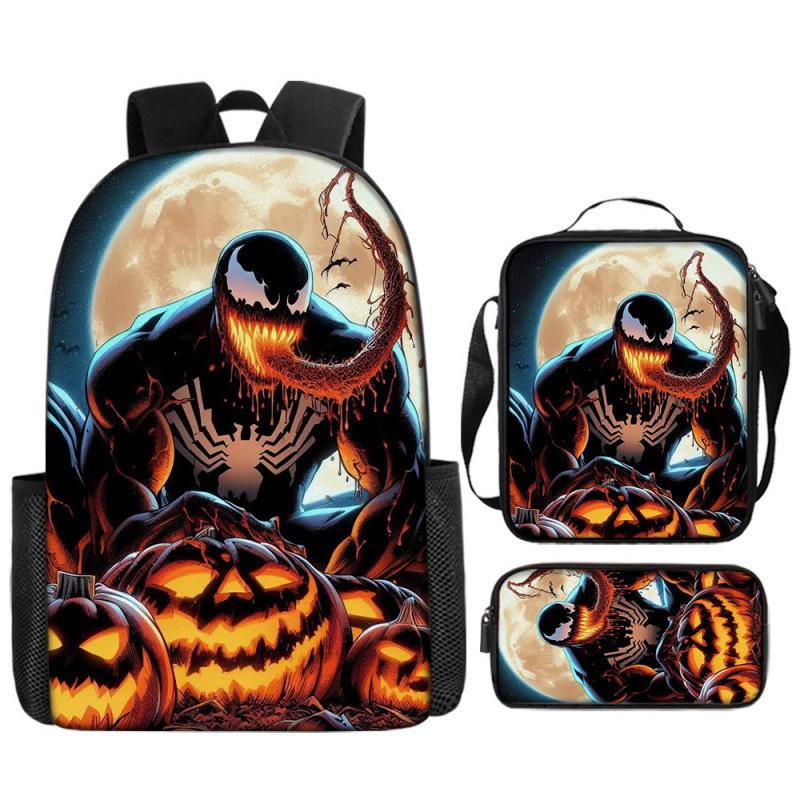 Spider-Man Backpack Set for Kids Toddler Halloween Backpack 3 Piece School Bag Street Style