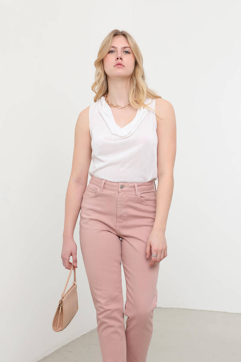 

Трикотажная Блузка с Нулевым Рукавом Белая S белый