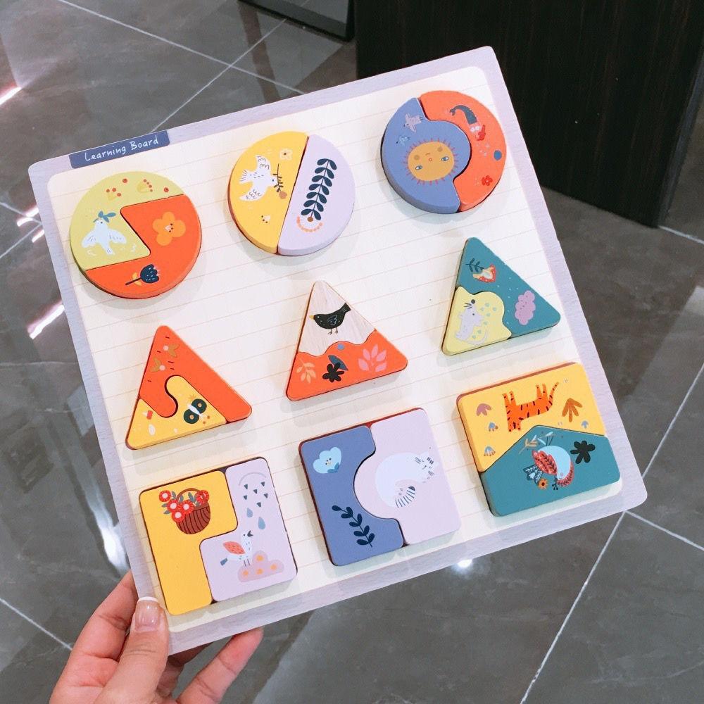 Children's Montessori Early Education Panel1-2-3Year-Old Baby Educational Wooden Puzzle Matching Toy Boys and Girls Grab