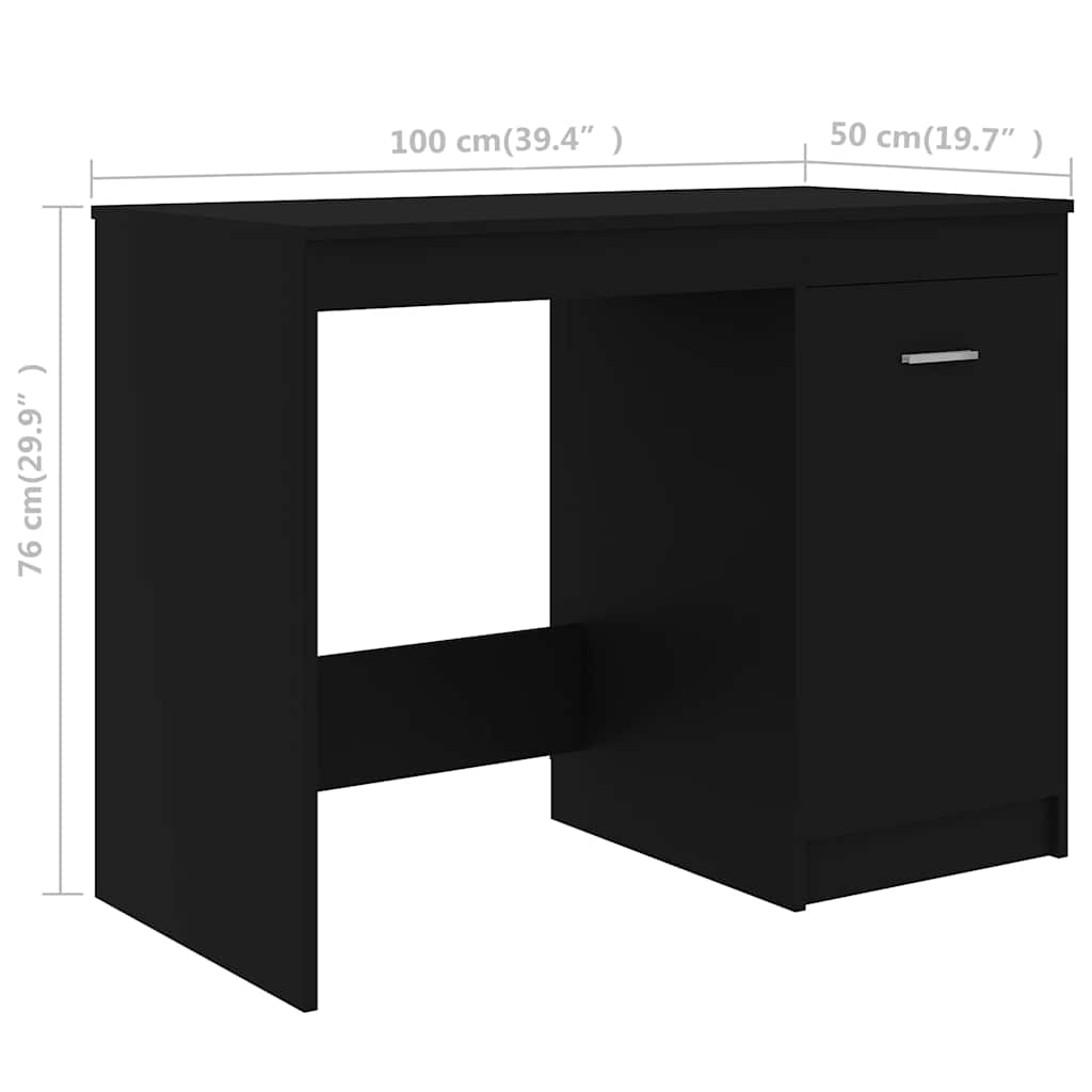 Desk Black 100x50x76 Cm Particleboard