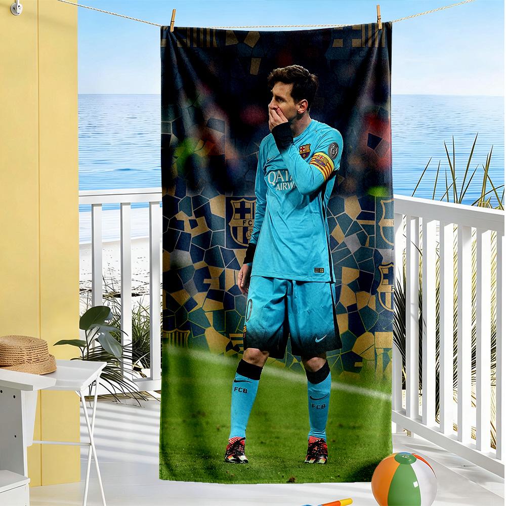 Messi Beach Towel Super Soft Microfiber Quickdry Fabric Comfortable Lightweight Portable for Swimming,Beach,Camping, Travel, Beach Accessories,Gym