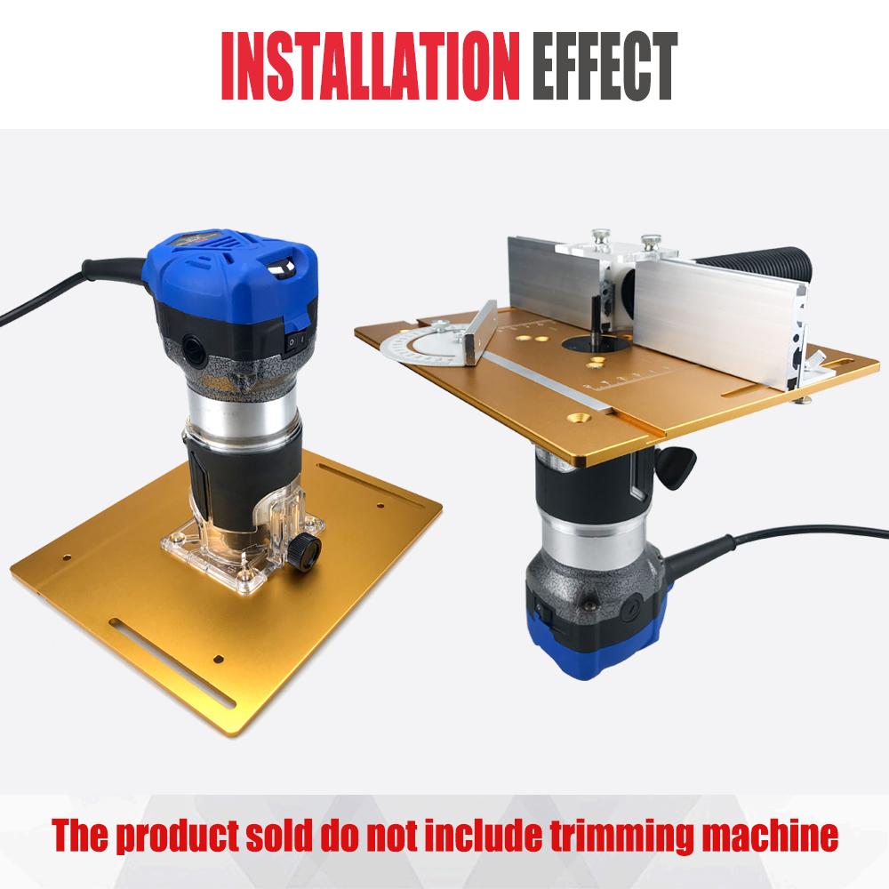 Aluminium Router Table Insert Plate Woodworking Trimmer Electric Wood Milling Flip Plate With Miter Gauge for DIY Working Benche