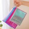 Double Zipper Mesh Storage Bag  Ultra Wear-proof Visible Double Layer Makeup Pouch Portable Travel Toiletry Bag with Handle