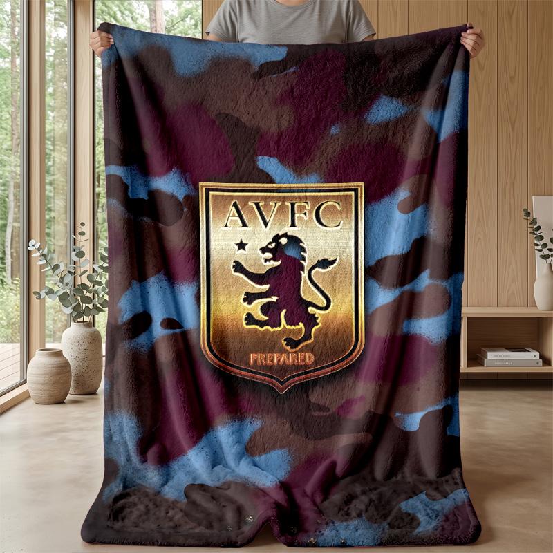 Coperta in Flanella con Stampa Aston Villa, Morbida Calda Leggera Coperta da Divano Letto Campeggio