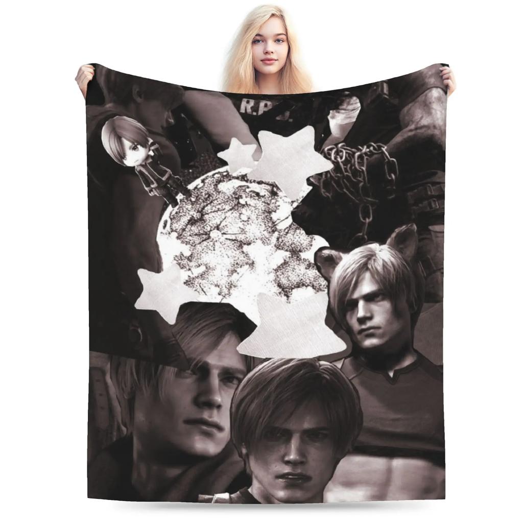 Leon Kennedy Resident Evil Blanket Cozy Soft Throw Blanket for Bed x Inch Multiple Sizes Quilt