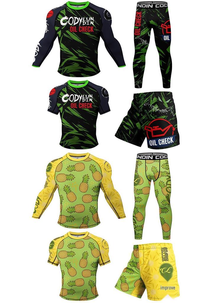 Men's Quick-Dry Fitness Compression Suit: 4-Piece Set for Running and Outdoor Activities
