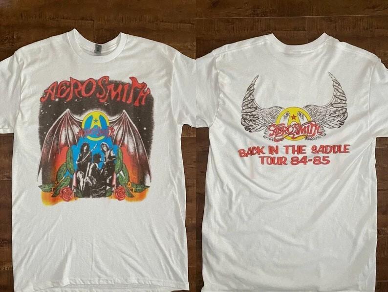 Aerosmith Back in the Saddle Tour 84-85 T-Shirt Aerosmith Tour 1985 T-Shirt Ae XXL