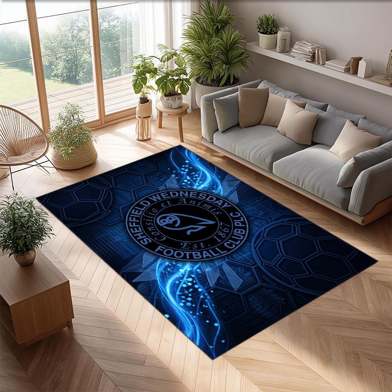 Tappeto in Cristallo di Velluto con Stampa del Sheffield Wednesday Football, Comodo Assorbente d'Acqua Antiscivolo per Pavimenti Interni