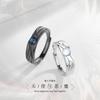 Fashion Retro Coloured Glaze Moonstone Couple Ring Angel and Demon Black White Couple Ring Adjustable Ring Jewelry Gift