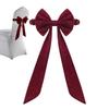 Velvet Chair Sashes Big Bows Tie Back Elastic Band Red Ornaments Chair Decor for Christmas Wedding Party Banquet Holiday Event