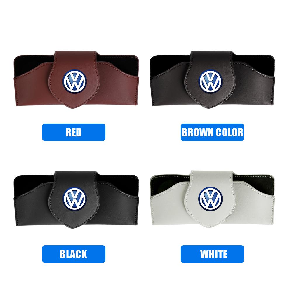 1pc Car Glasses Holder Sunglasses Storage Box Case For VW GTI Scirocco Golf T-ROC Atlas Eos Caddy Beetle Amarok T5 T6 Tiguan Zr1