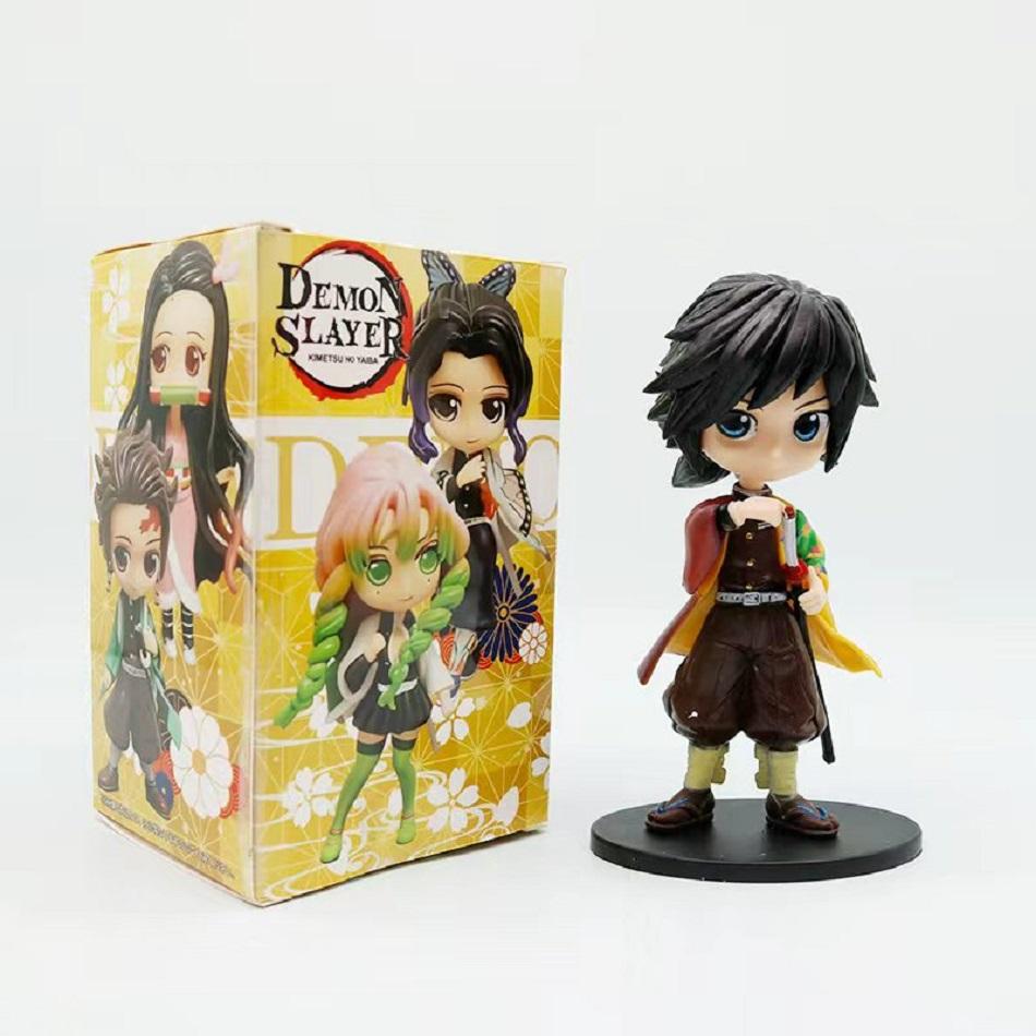 Demon Slayer Kimetsu No Yaiba Cute Kawaii Q Posket Figure Nezuko Tanjirou Zenitsu Shinobu Giyuu PVC Desktop Ornaments Model Toys