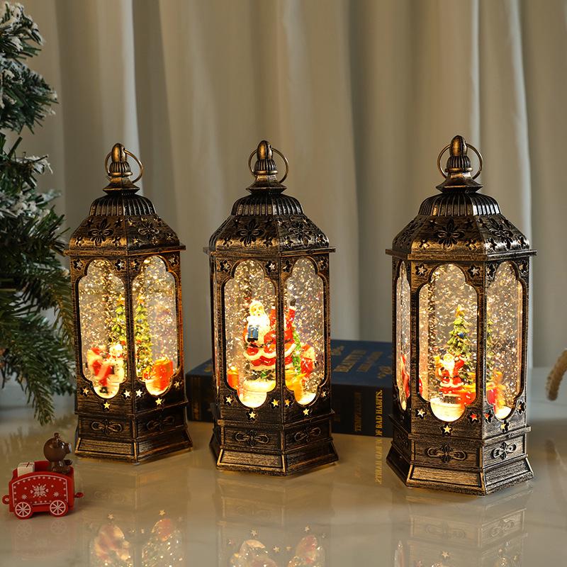 Rotating Christmas Music Lantern with Hotel Lighting and Oil Lamp Design