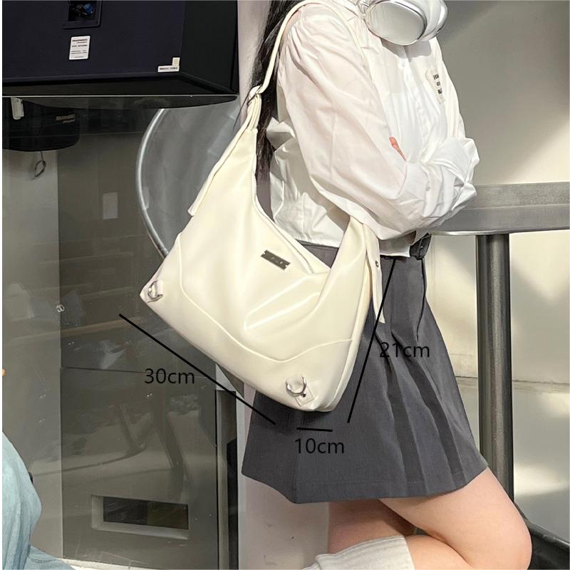Women's Shoulder Bags  Fashion Female Commuter Soft PU Leather Handbag Casual White Large Capacity Crossbody Bags for Ladies