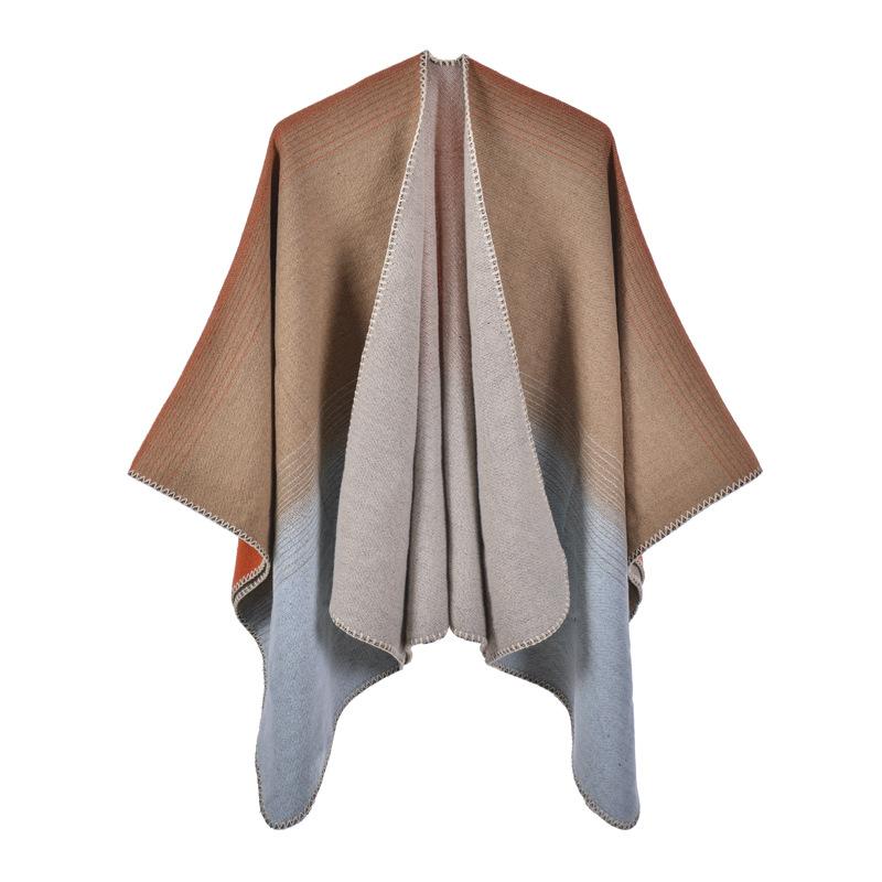 New stylish and simple autumn and winter shawl air-conditioned room travel photo outside cloak cape knitted scarf