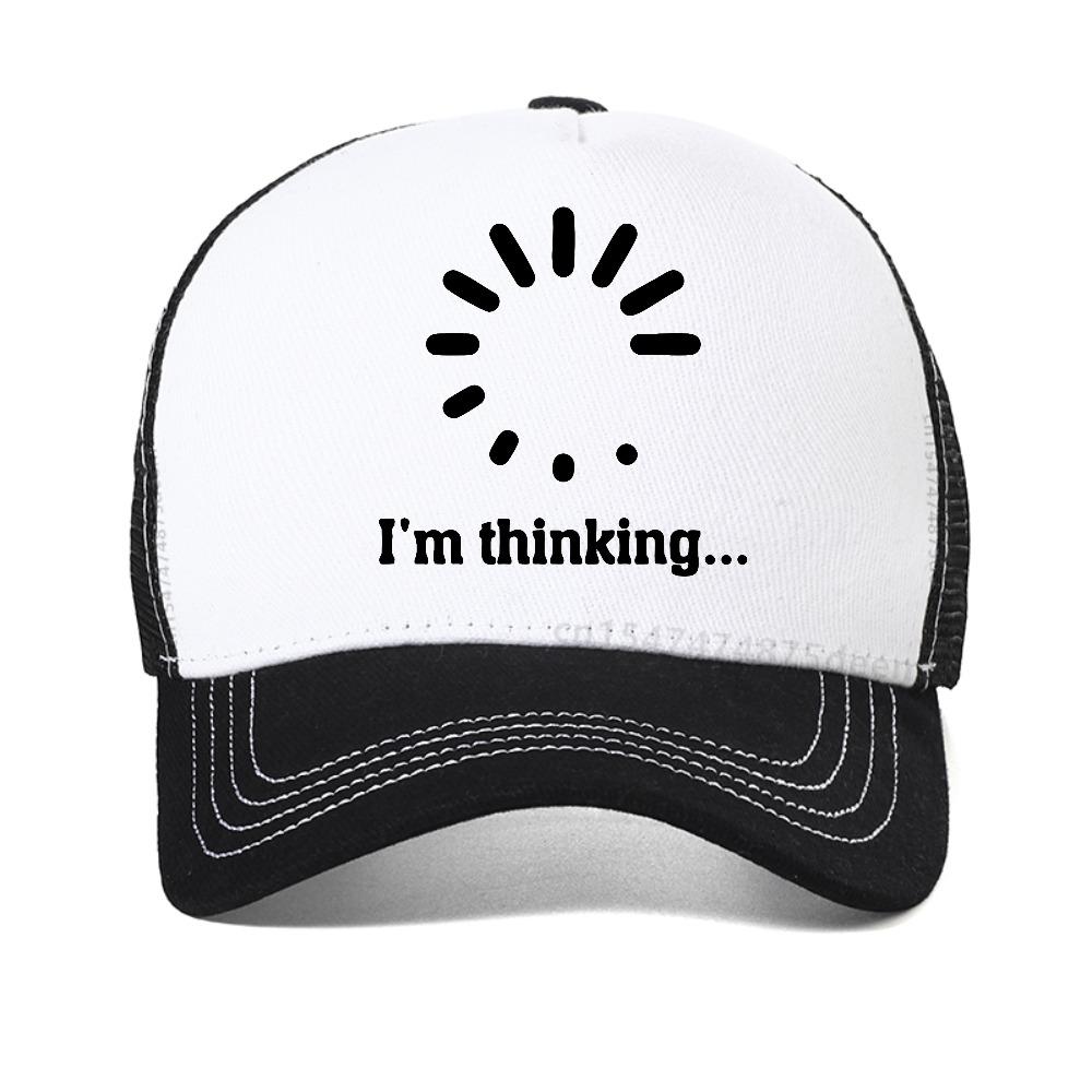 I'm Thinking Print baseball cap summer men women casual adjustable sports Trucker hat fashion mesh sun Snapback hats