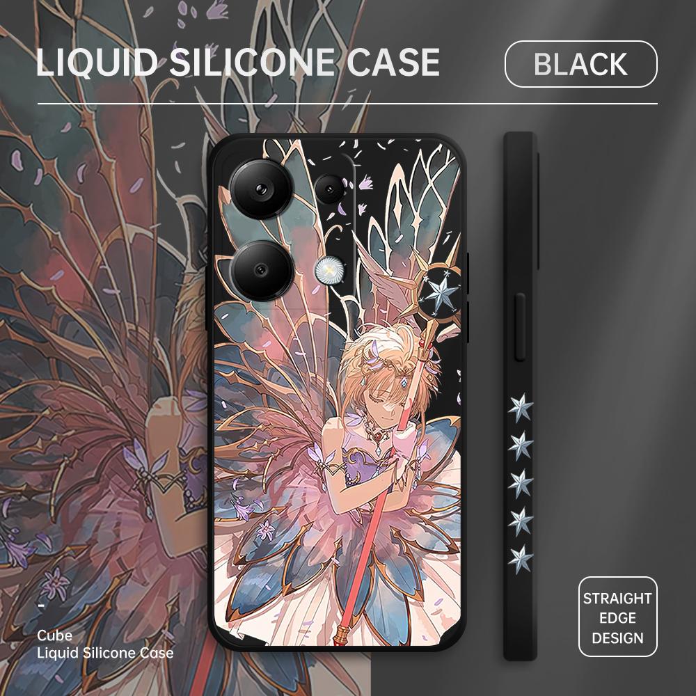 

Чехол для телефона с мультяшным красочным узором, квадратный, жидкий, силикон, TPU, полное покрытие камеры, противоударный защитный чехол для Xiaomi Redmi iPhone Redmi K50I чёрный