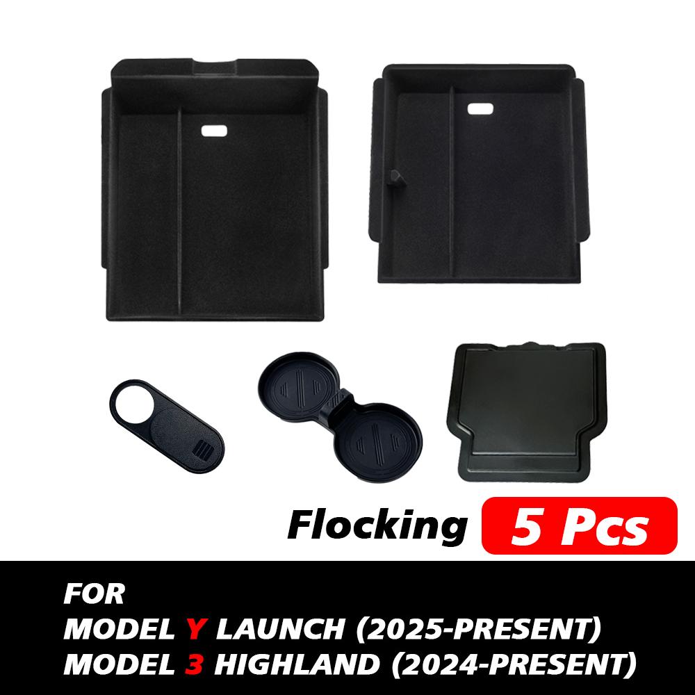 TEKSY For Tesla Model Y Launch Juniper 2025 Model 3 Highland 2024 Center Console Eyeglasses Storage Box Armrest Box Silicone Pad